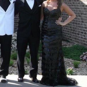 Black Jovani sequin prom dress